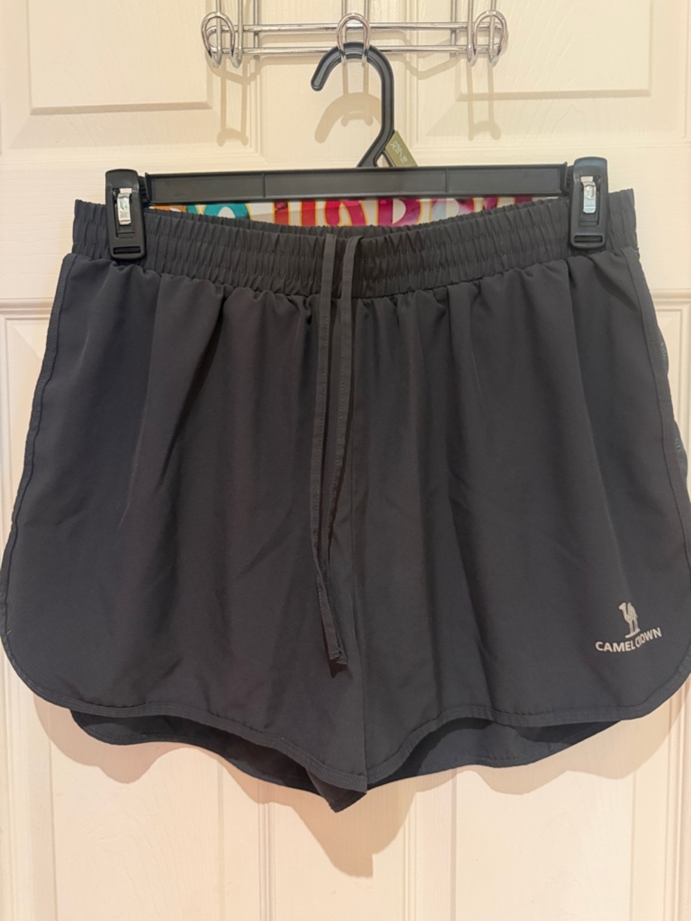 Camel Crown Women's Black Athletic Shorts with Drawstring Waist